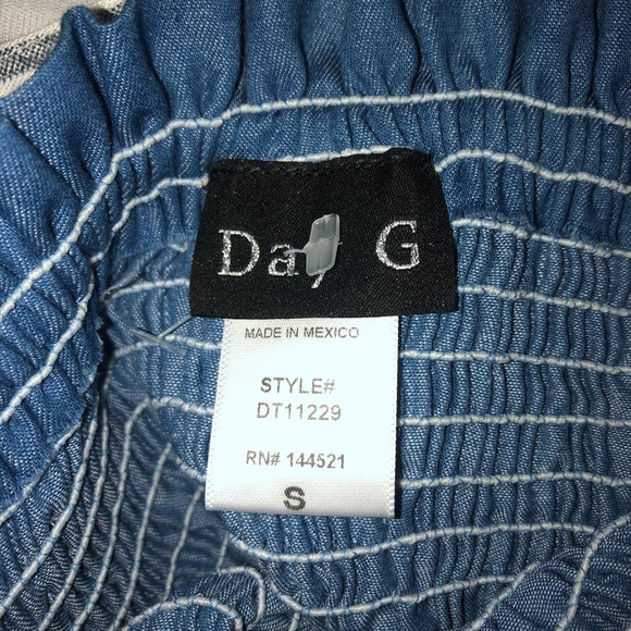 Denim Button-Down Tube Top - Picture 2 of 2